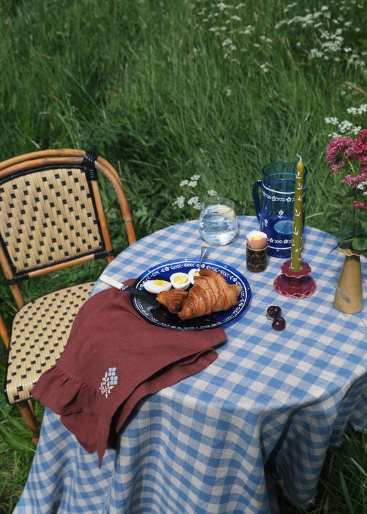 Torchon à volants en lin Daisy