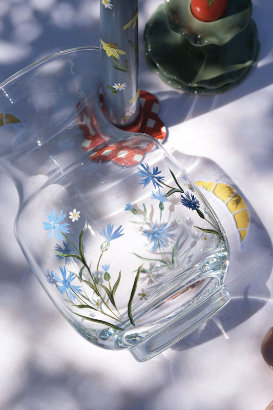 Cornflower and daisy vase