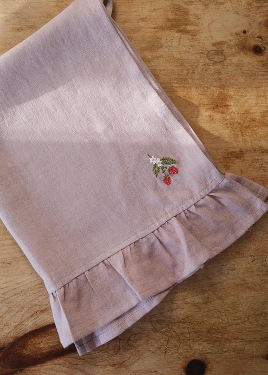 Torchon à volants en lin Daisy