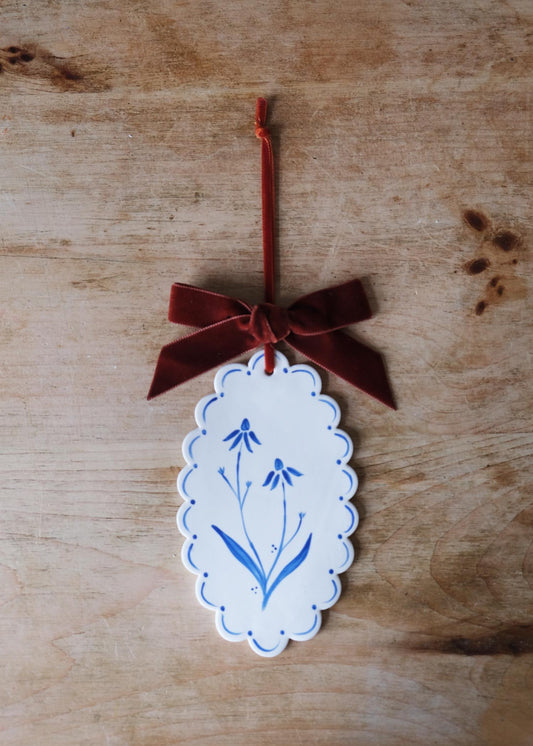 Large blue rudbeckia wall hanging