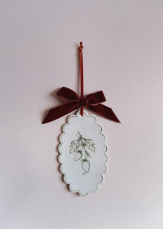 Large green strawberry wall hanging