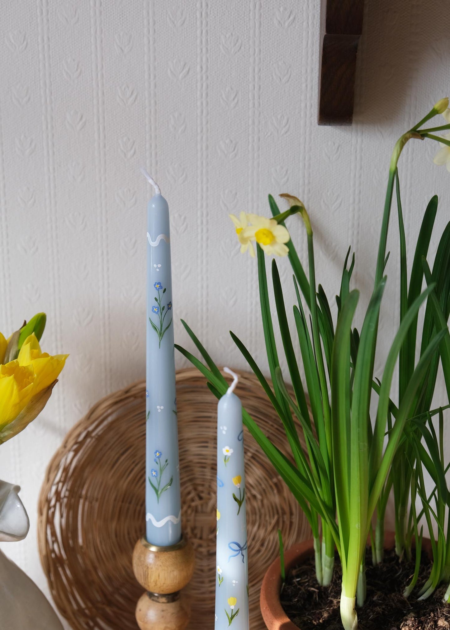 Bougie marguerite bleue