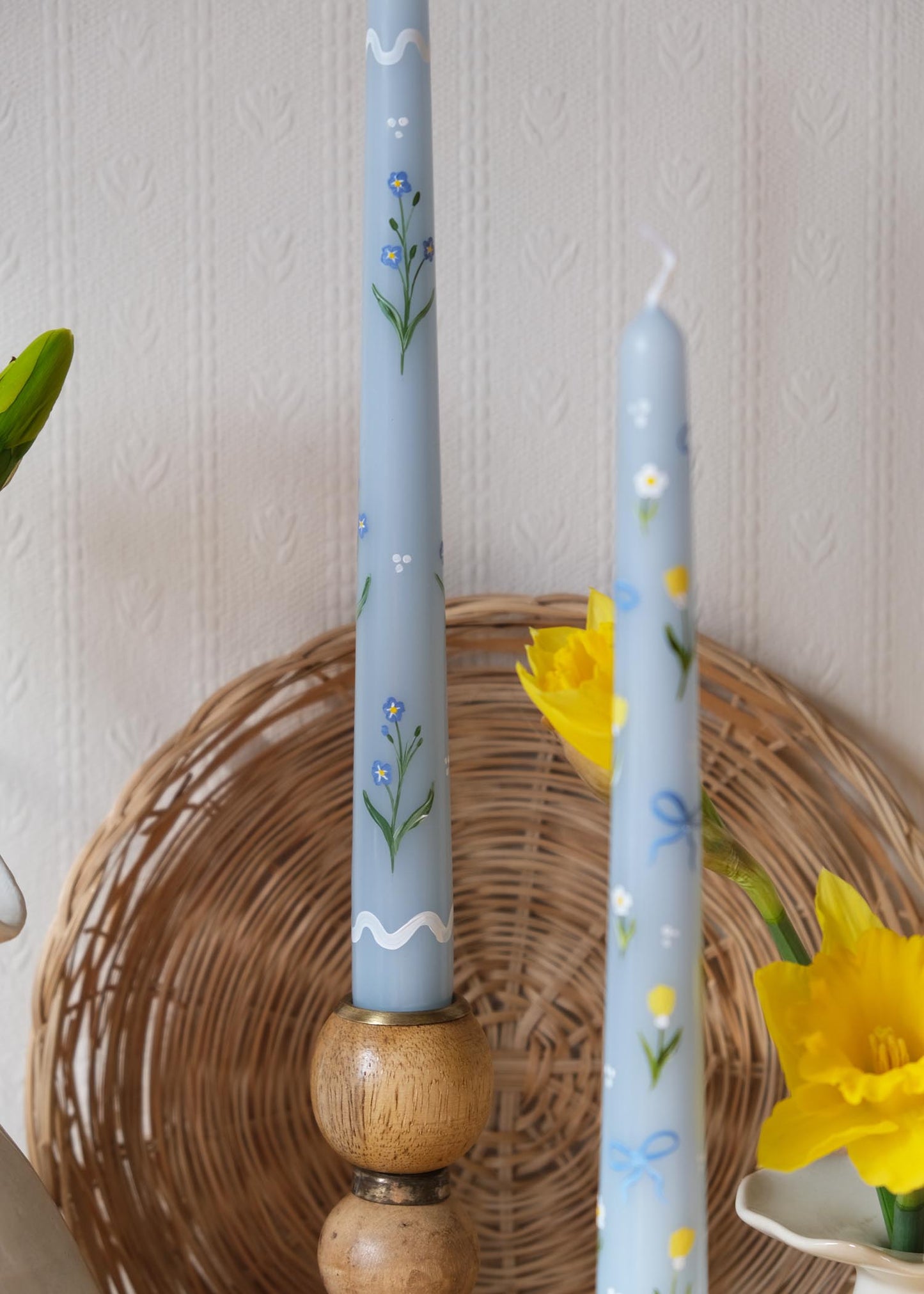 Bougie marguerite bleue