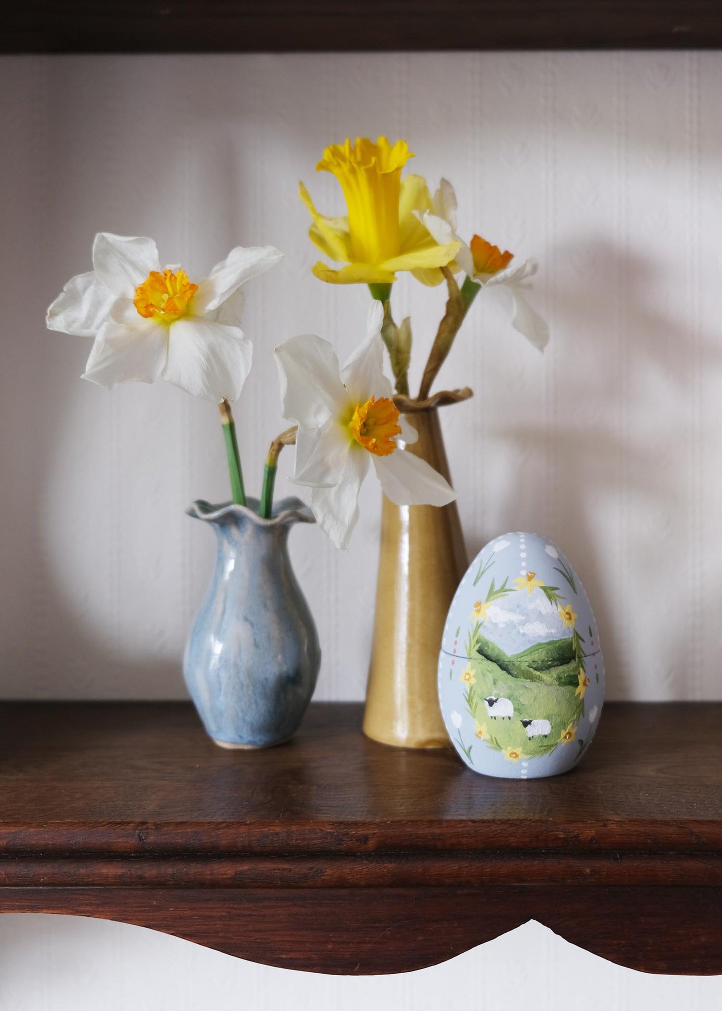 Little sheep wooden egg