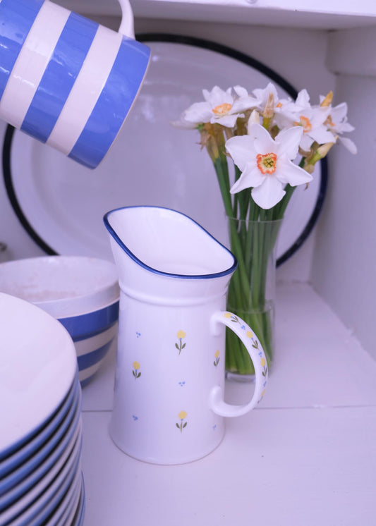 Yellow tulip ceramic jug