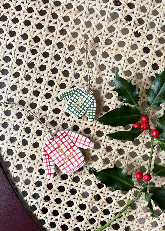 Décoration de pull de Noël en porcelaine