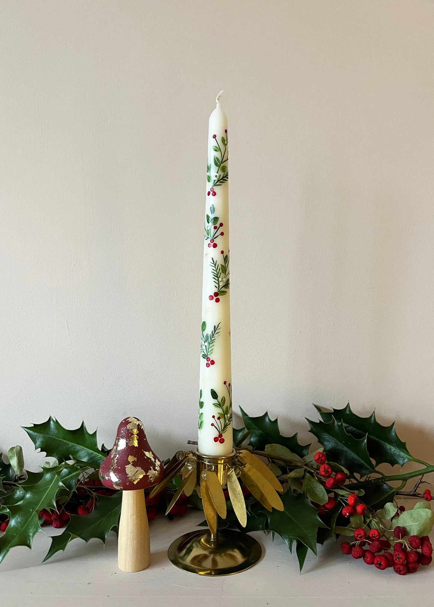 bougie de l'Avent conique festive