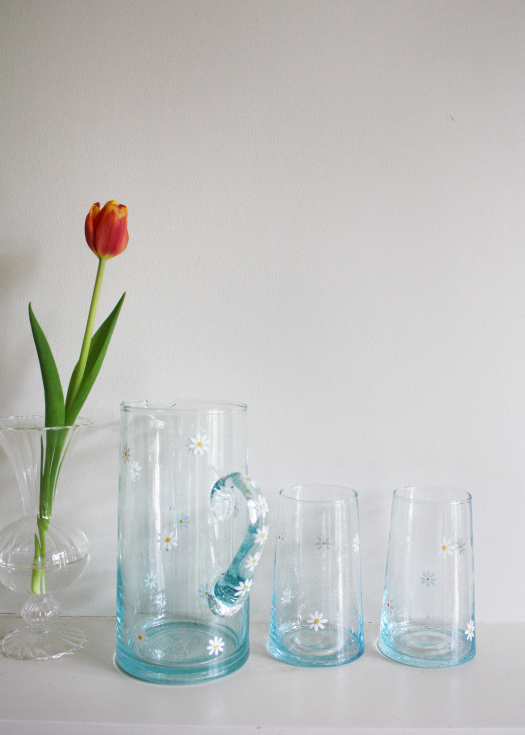 Daisy recycled glasses set of 2