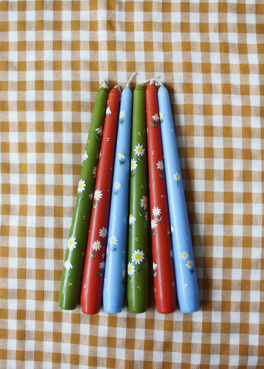 Bougie bleue marguerite