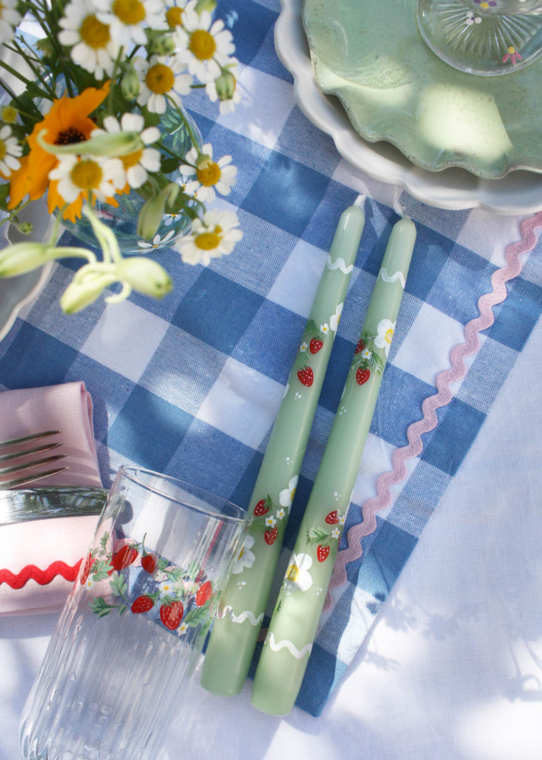 Verres highball côtelés aux fraises, lot de 2