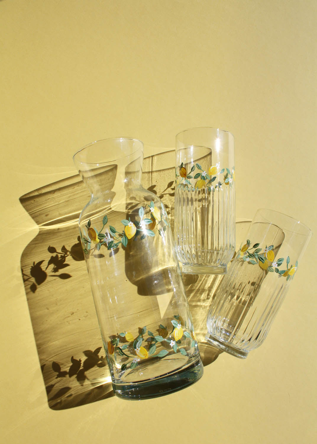 Verres highball côtelés Limoncello lot de 2