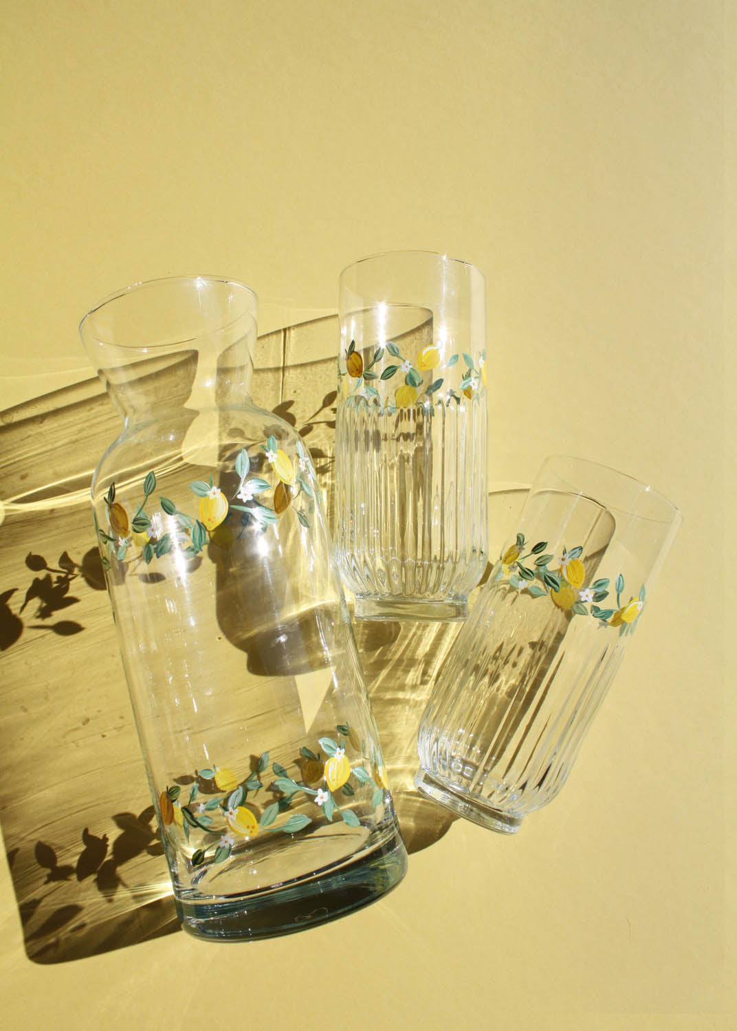 Verres highball côtelés Limoncello lot de 2