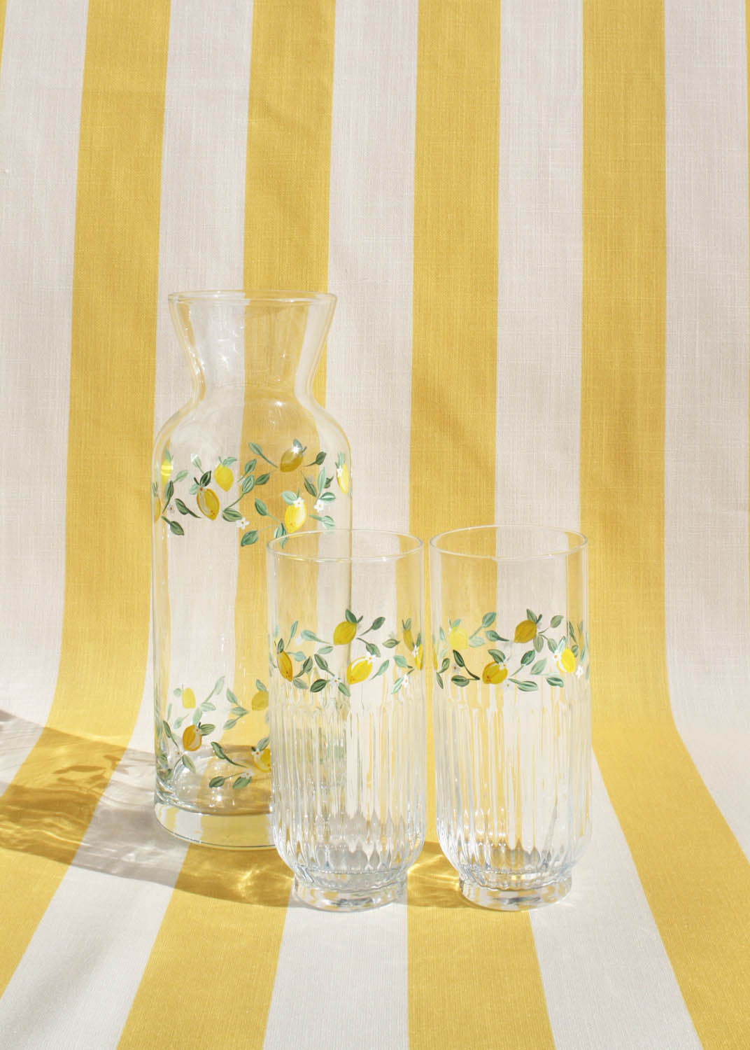 Verres highball côtelés Limoncello lot de 2
