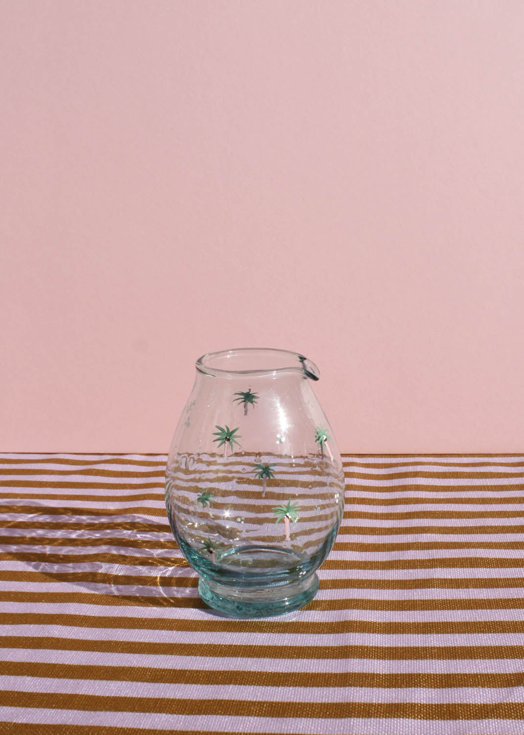Palm trees recycled glass milk jug