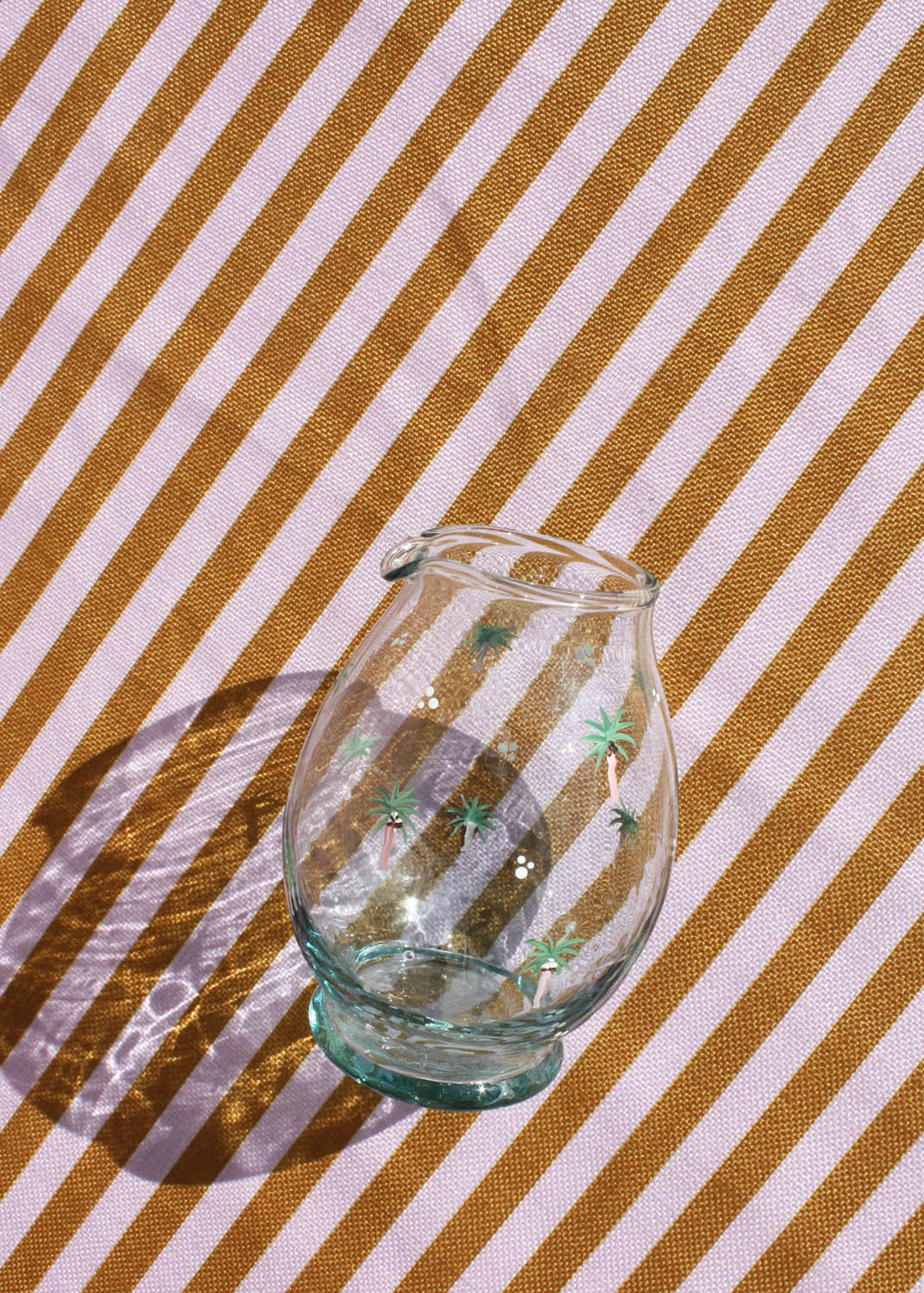 Palm trees recycled glass milk jug