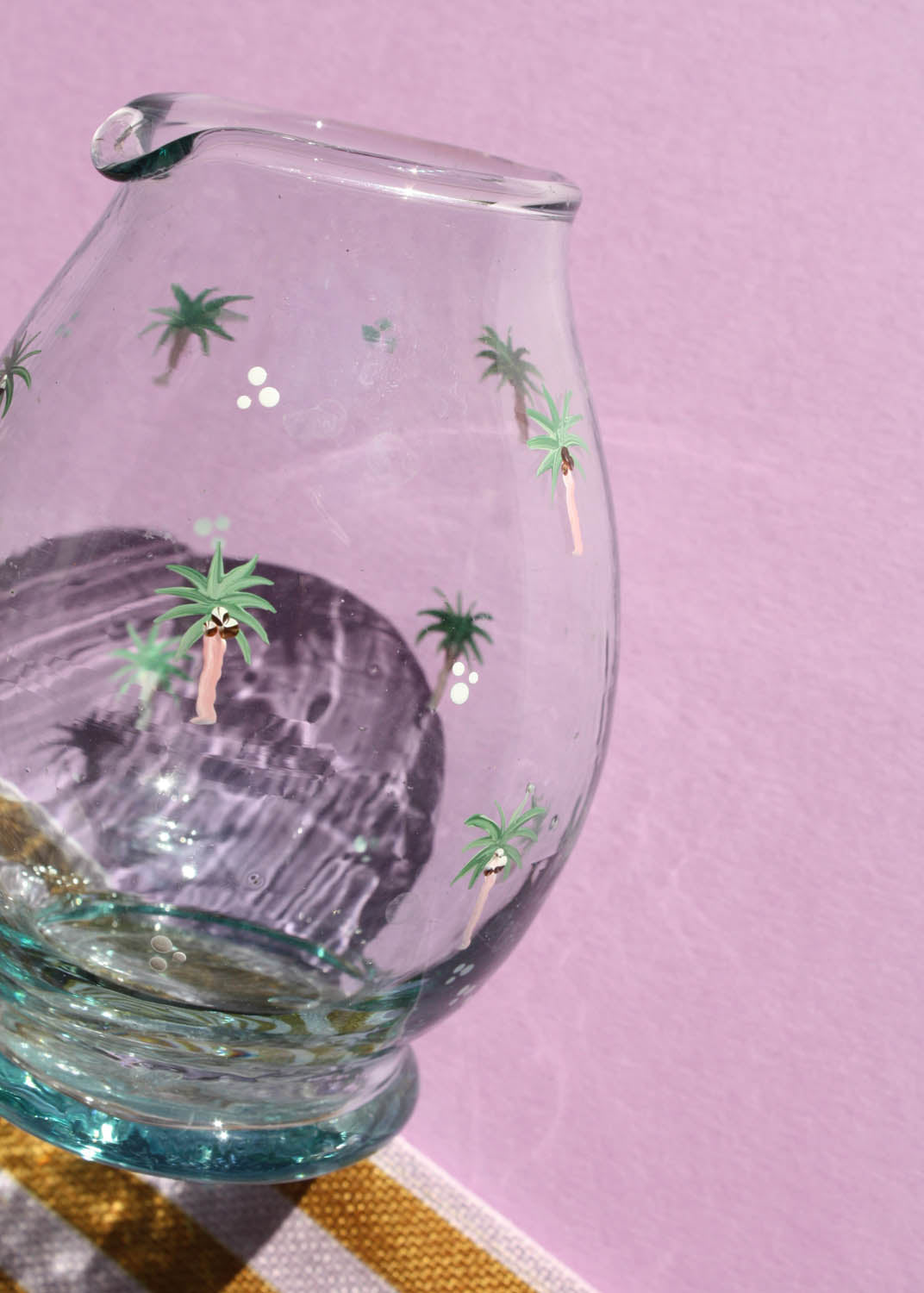 Palm trees recycled glass milk jug