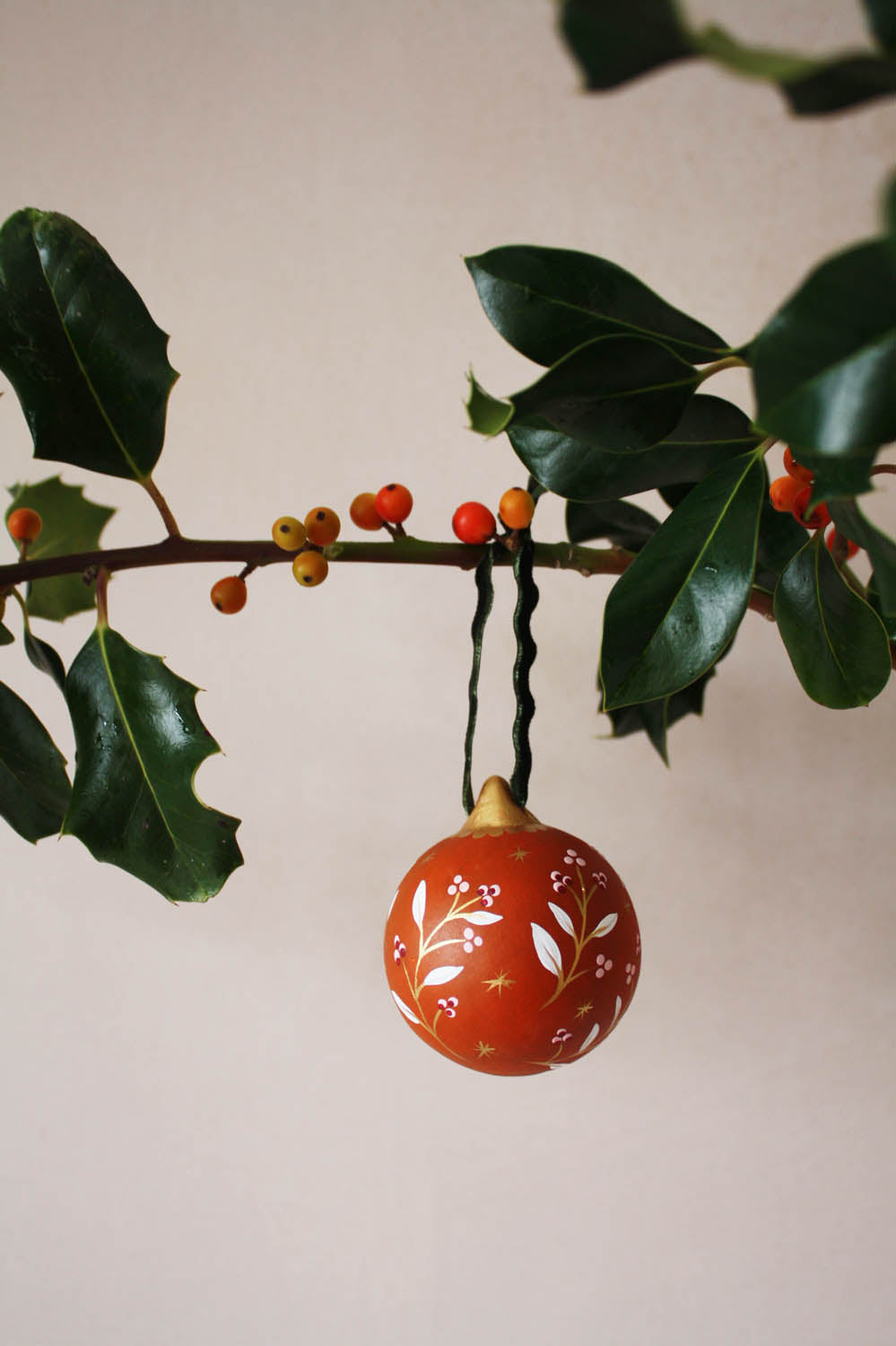 festive Hand painted personalised ceramic bauble