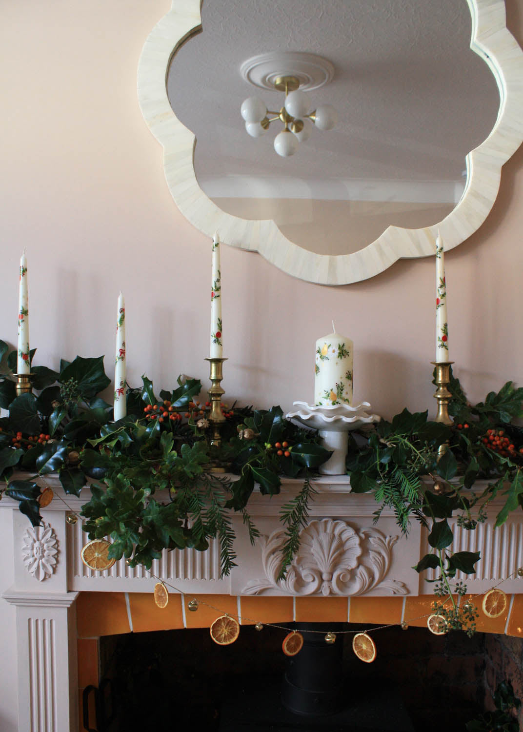 Bougie pilier poire dorée