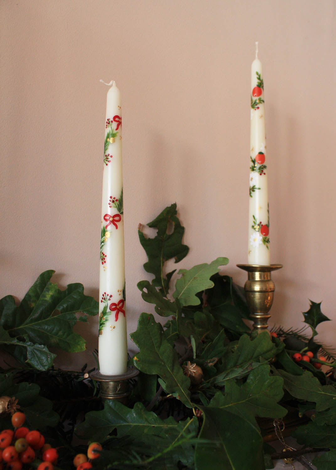 Bougie clémentine & poinsettia