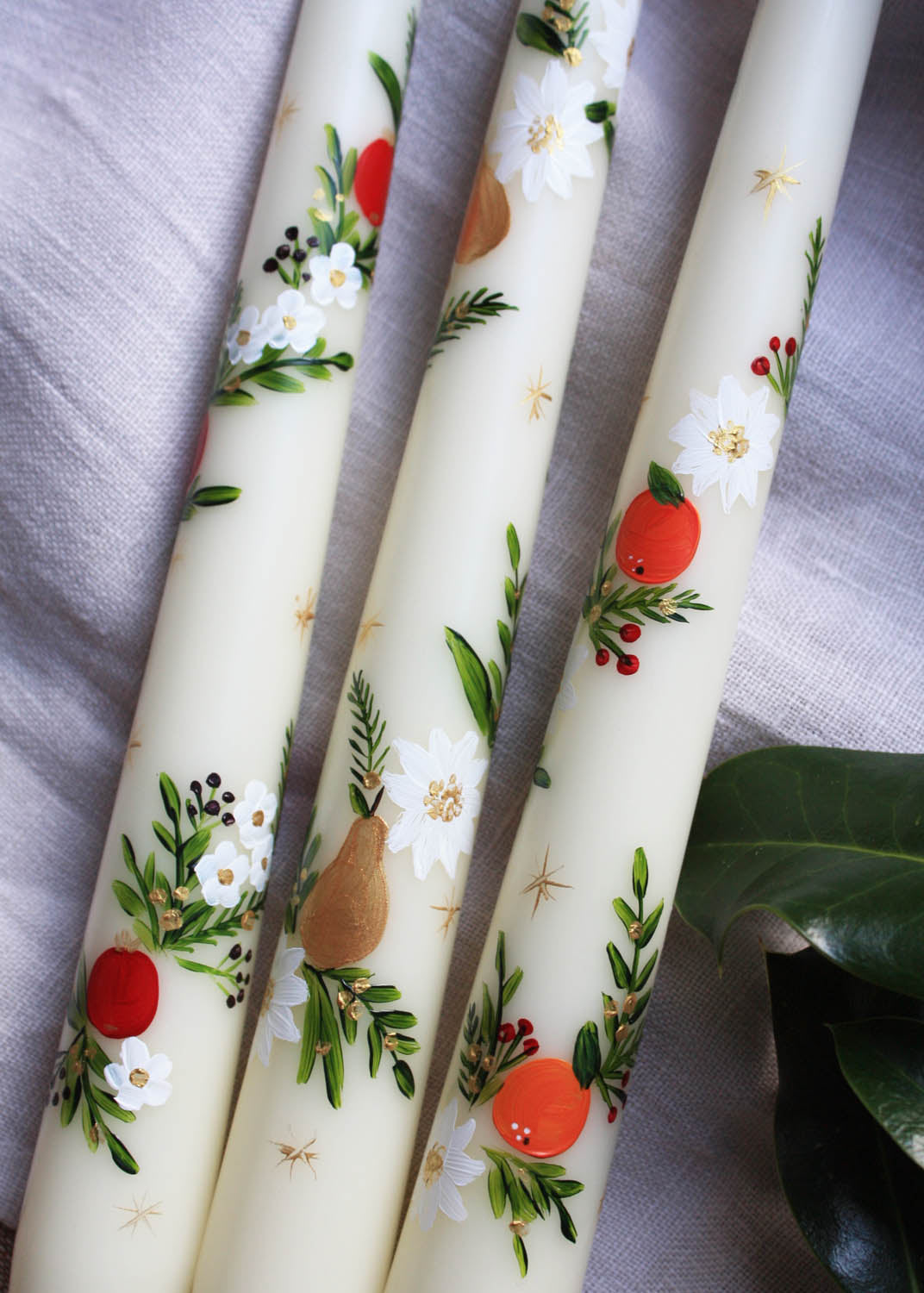 Bougie clémentine & poinsettia