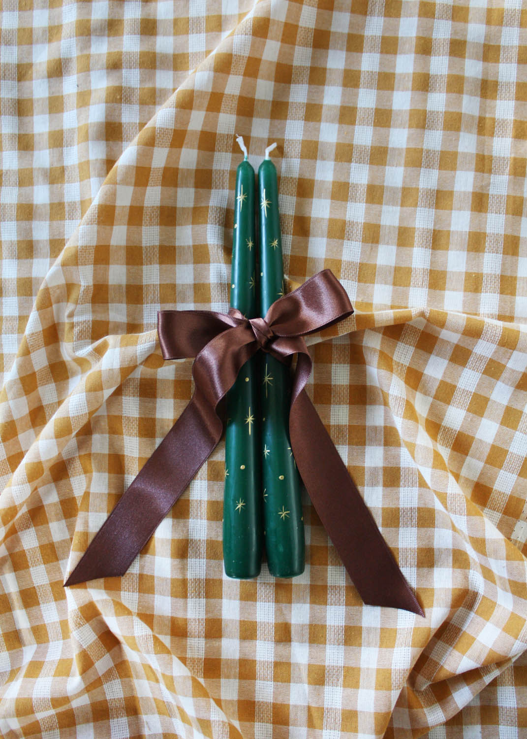 Bougie festive étoile dorée