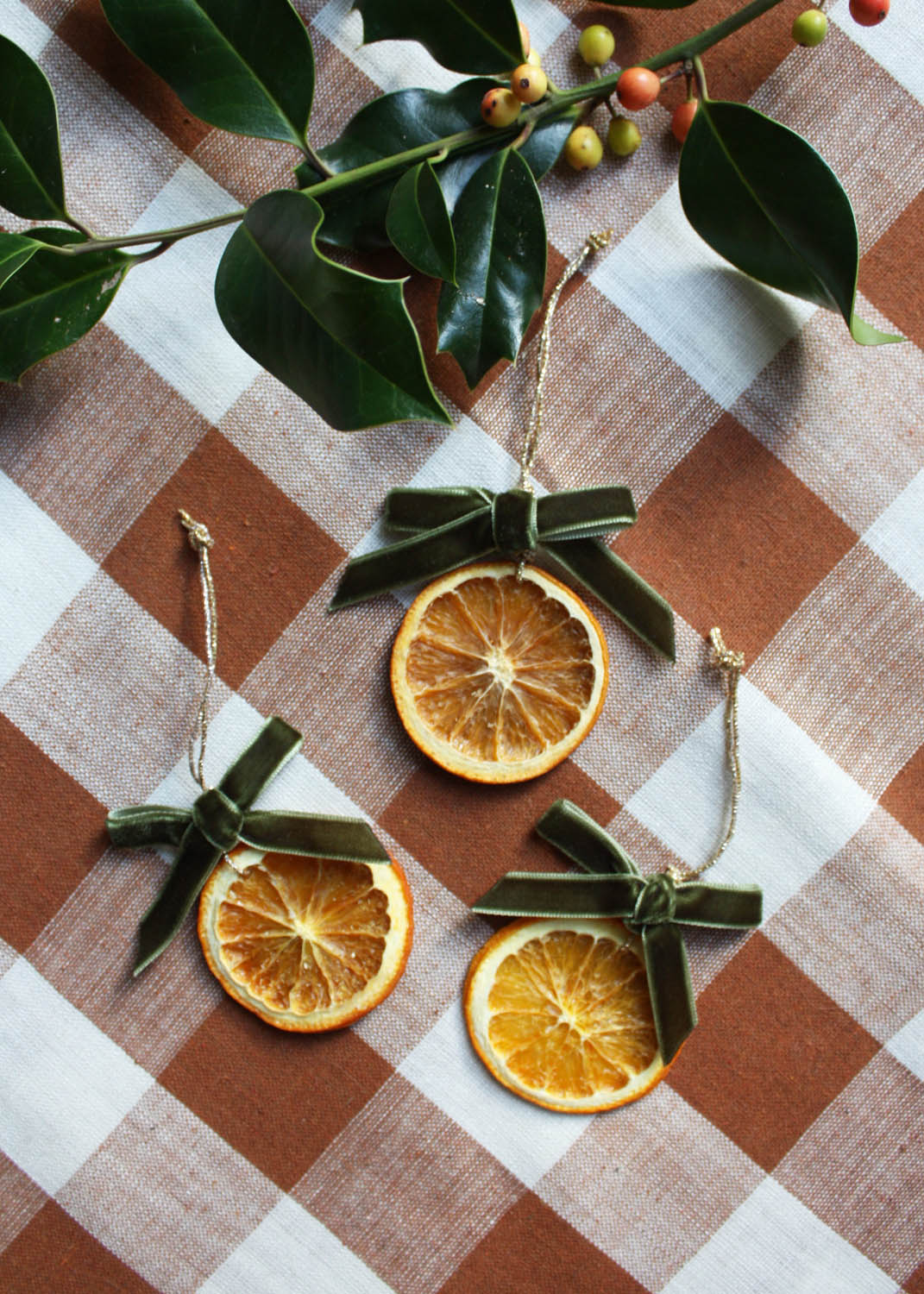 Dried orange decoration set of 3