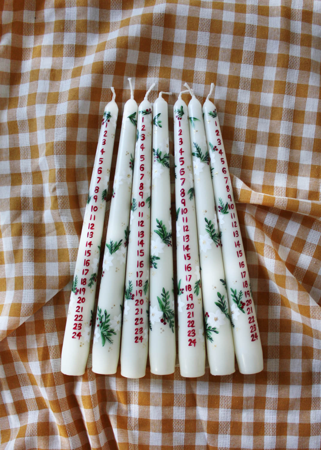 festive tapered Advent candle