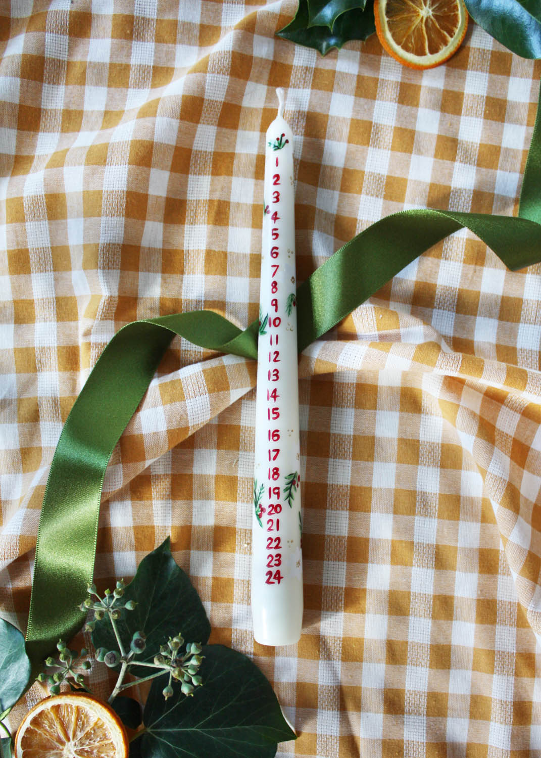festive tapered Advent candle
