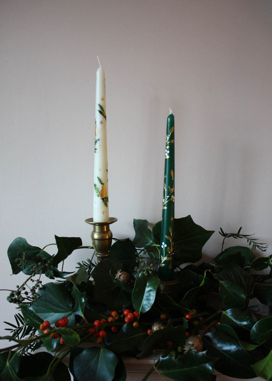Golden garland candle