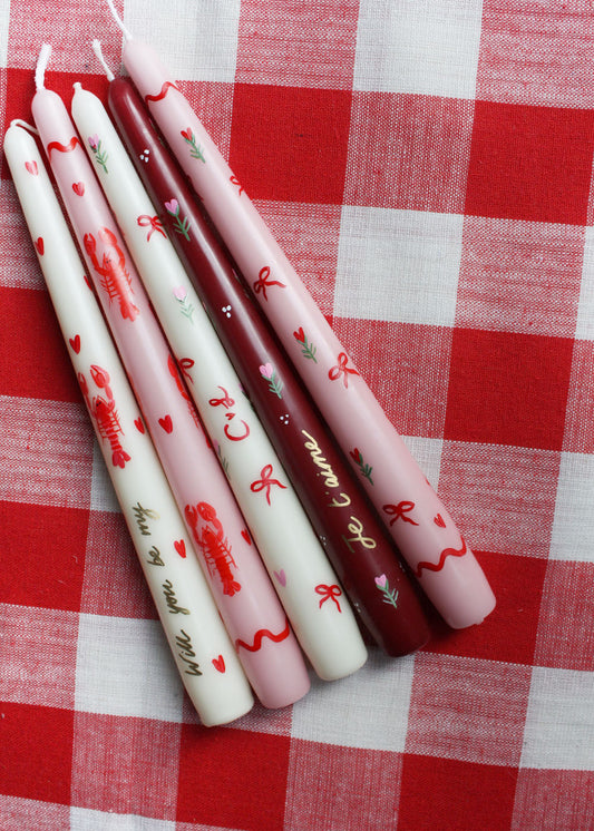 Pink ric-rac lobster candle