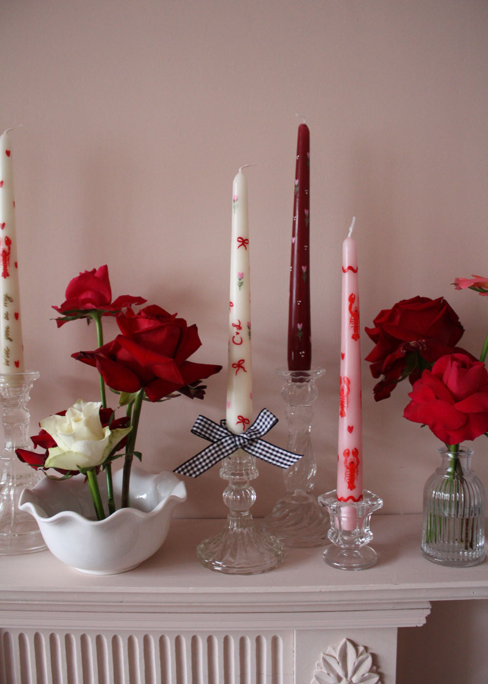 Bougie homard ric-rac rose