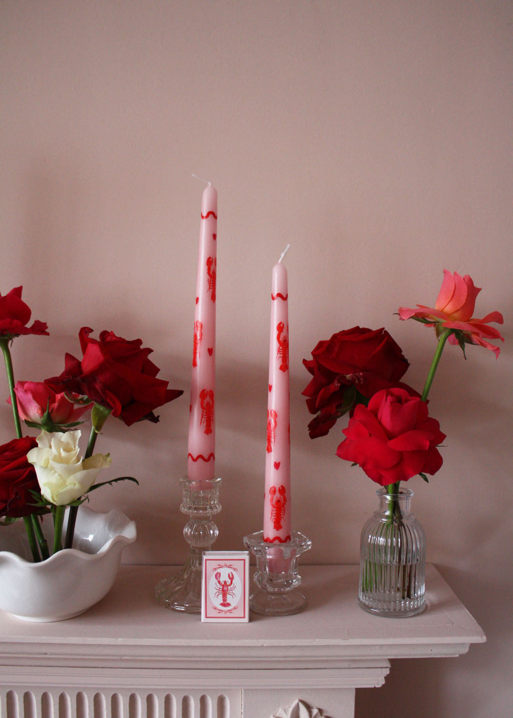 Bougie homard ric-rac rose