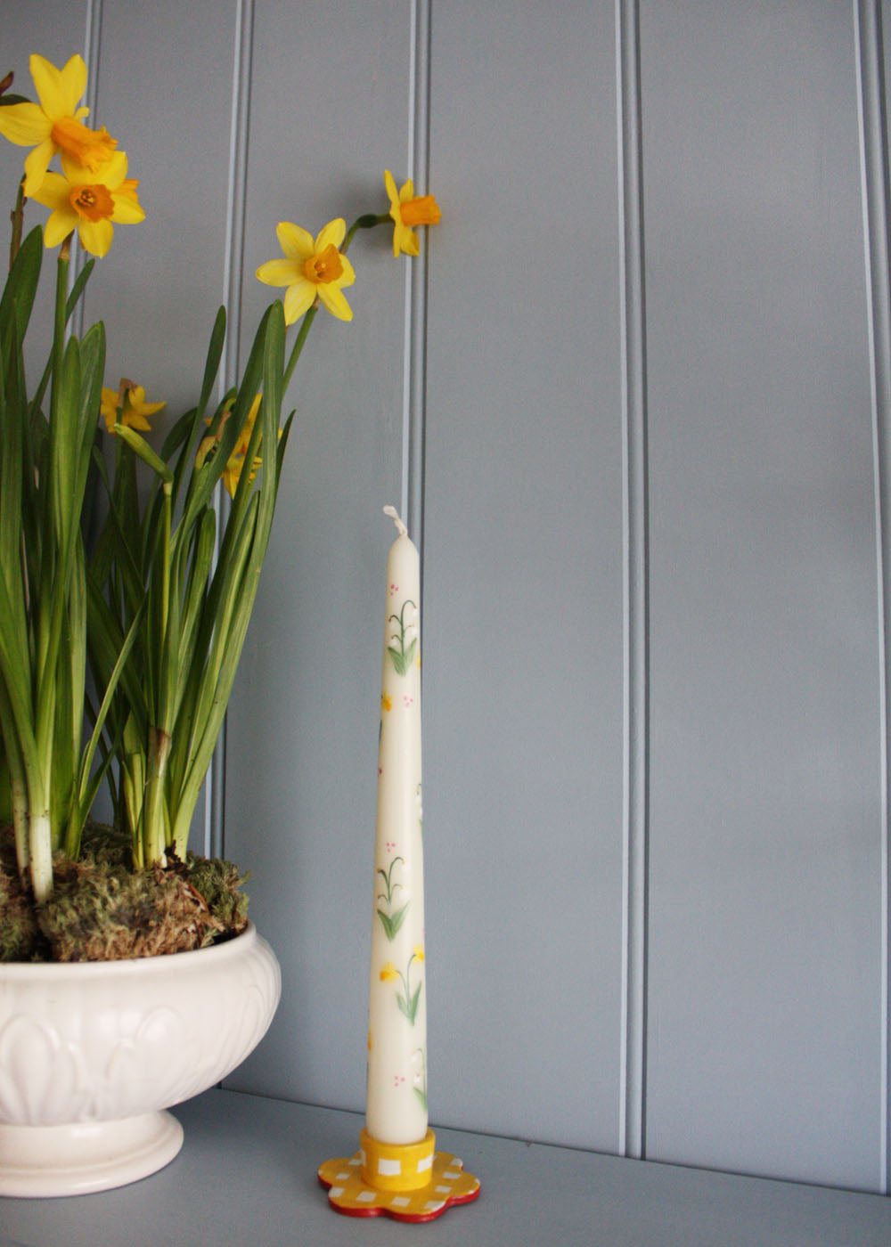 Bougie Jonquilles et gouttes de neige