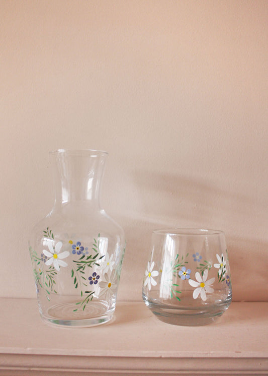 Ensemble carafe et verre Cosmos & Myosotis Me Not