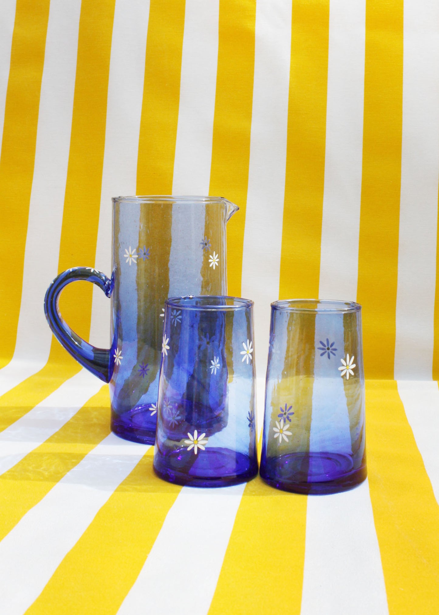 Verres recyclés Daisy lot de 2