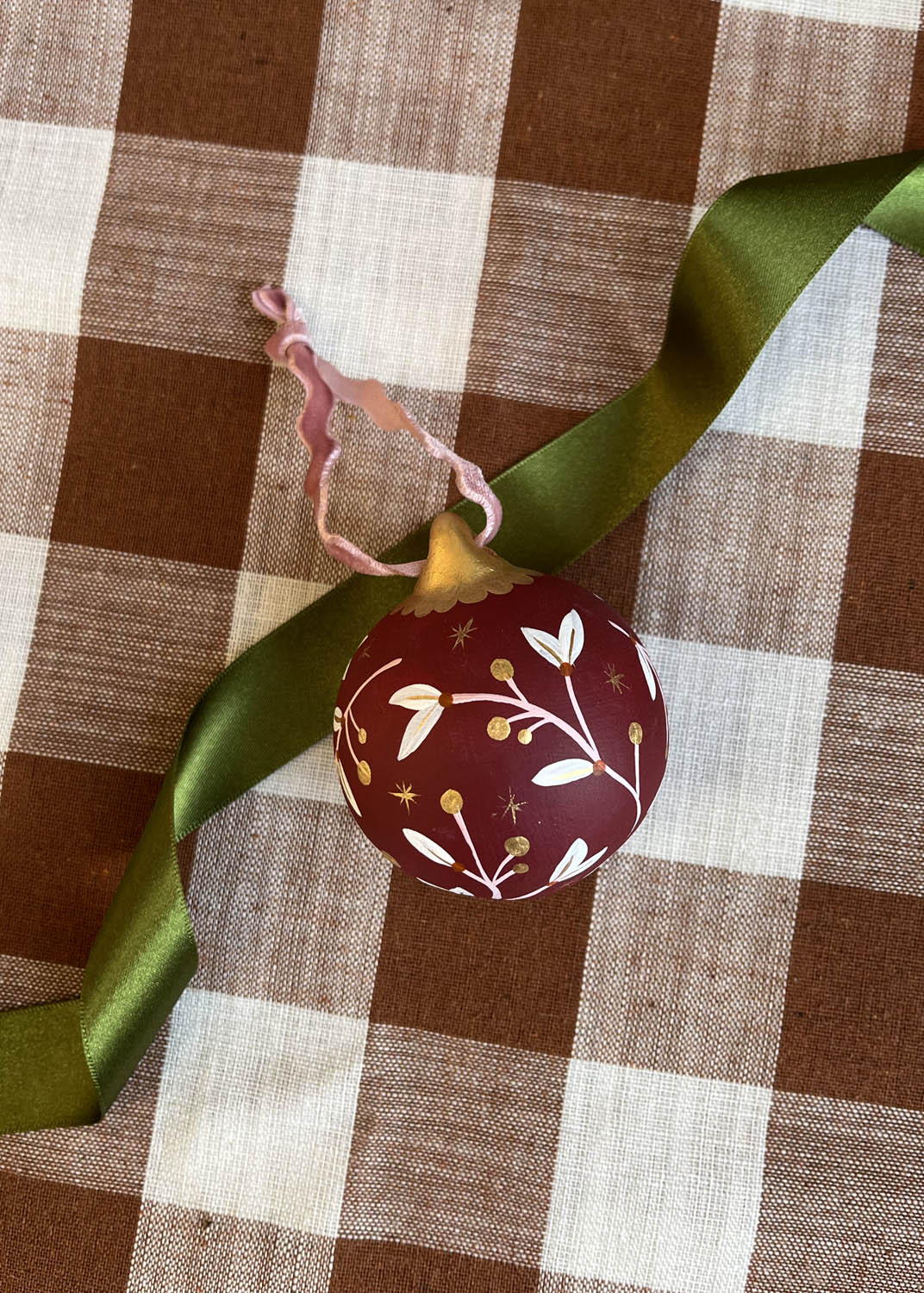 festive Hand painted personalised ceramic bauble