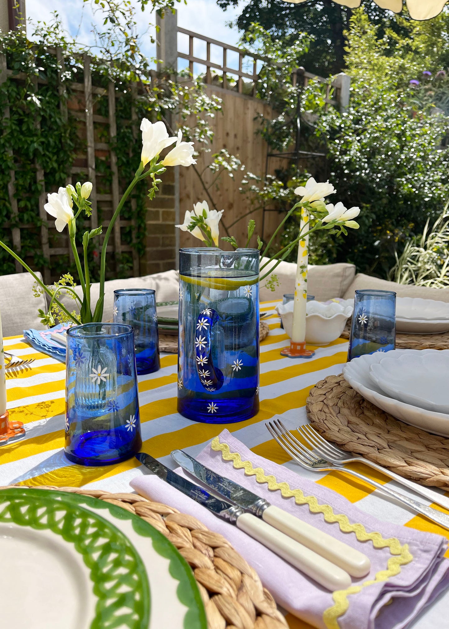 Verres recyclés Daisy lot de 2