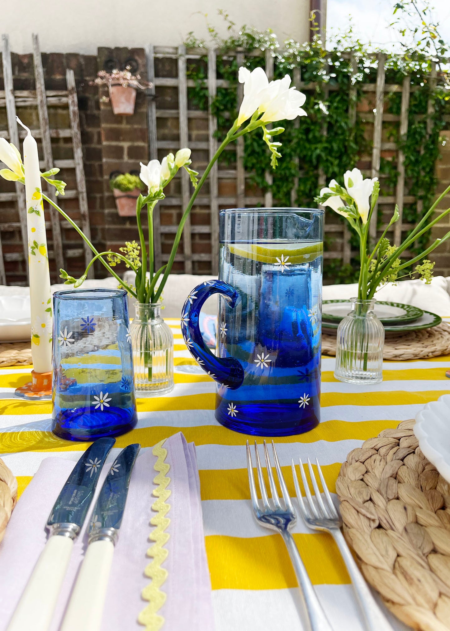 Verres recyclés Daisy lot de 2
