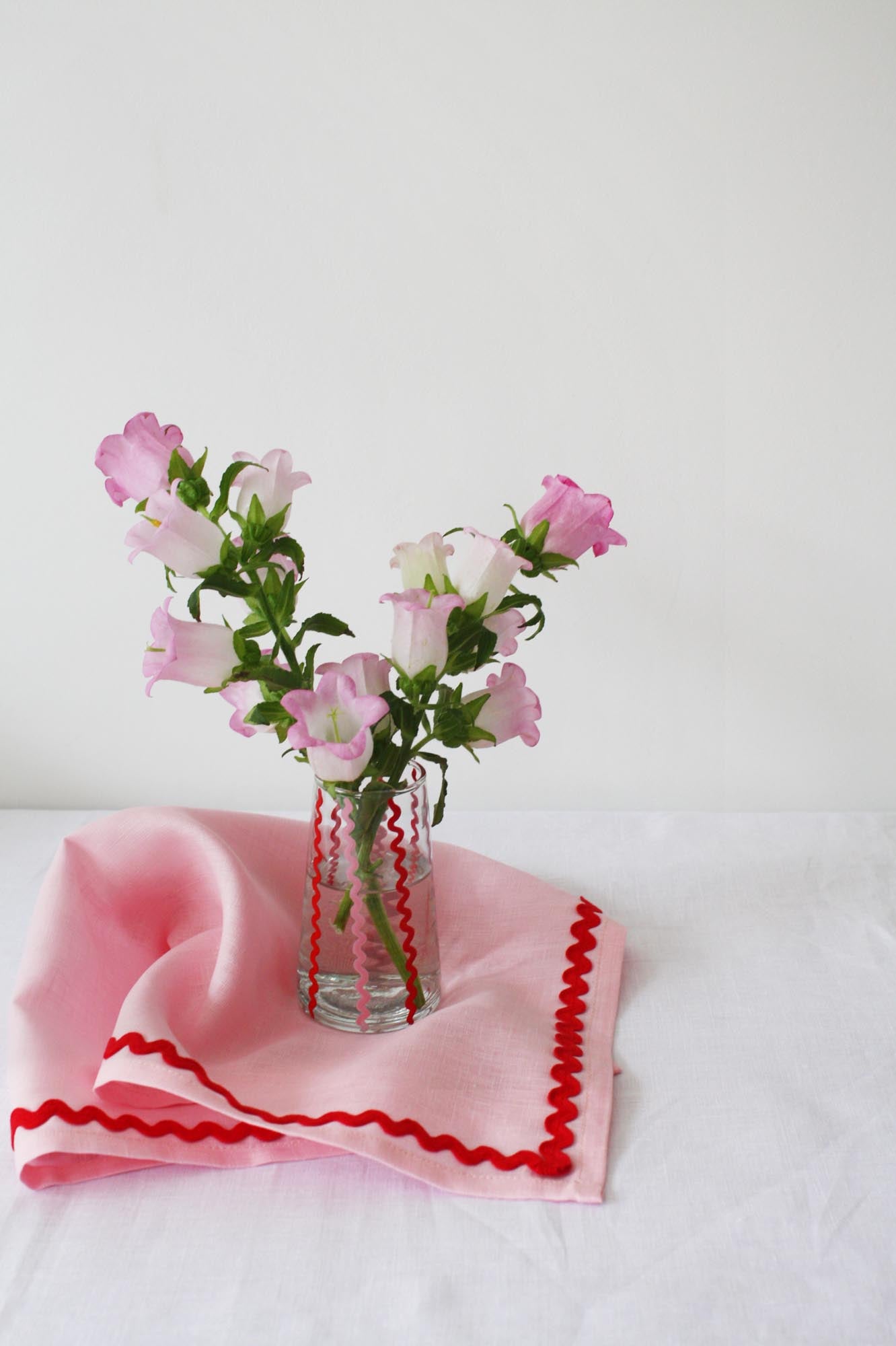 Red & pink Moroccan glass wiggle vase