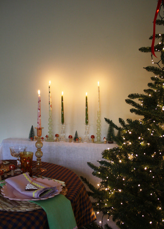 Grand bougeoir tourbillonnant en verre