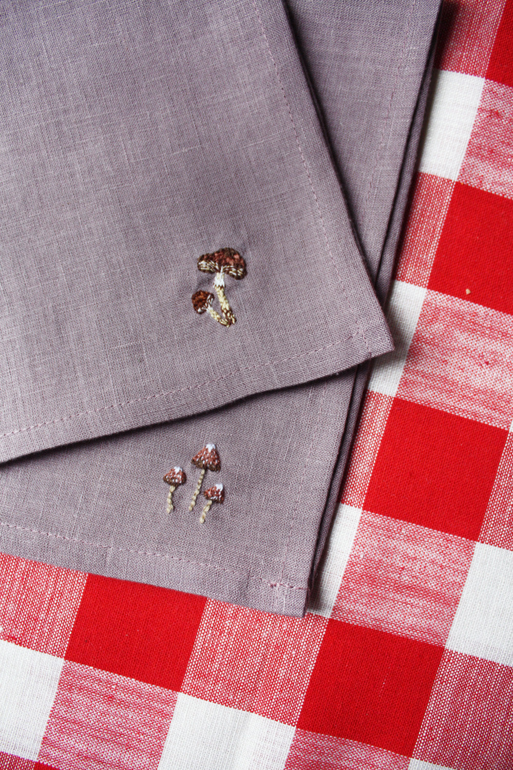 Magical mushrooms linen napkin set of 4