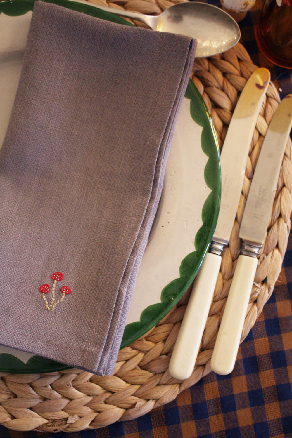 Magical mushrooms linen napkin set of 4