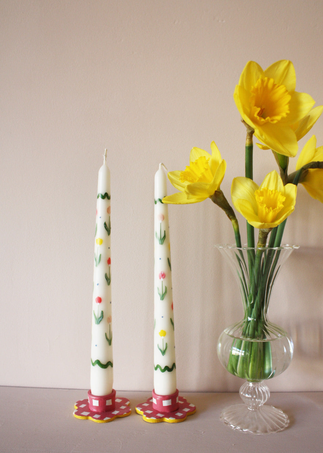 Ric-rac tulip candle