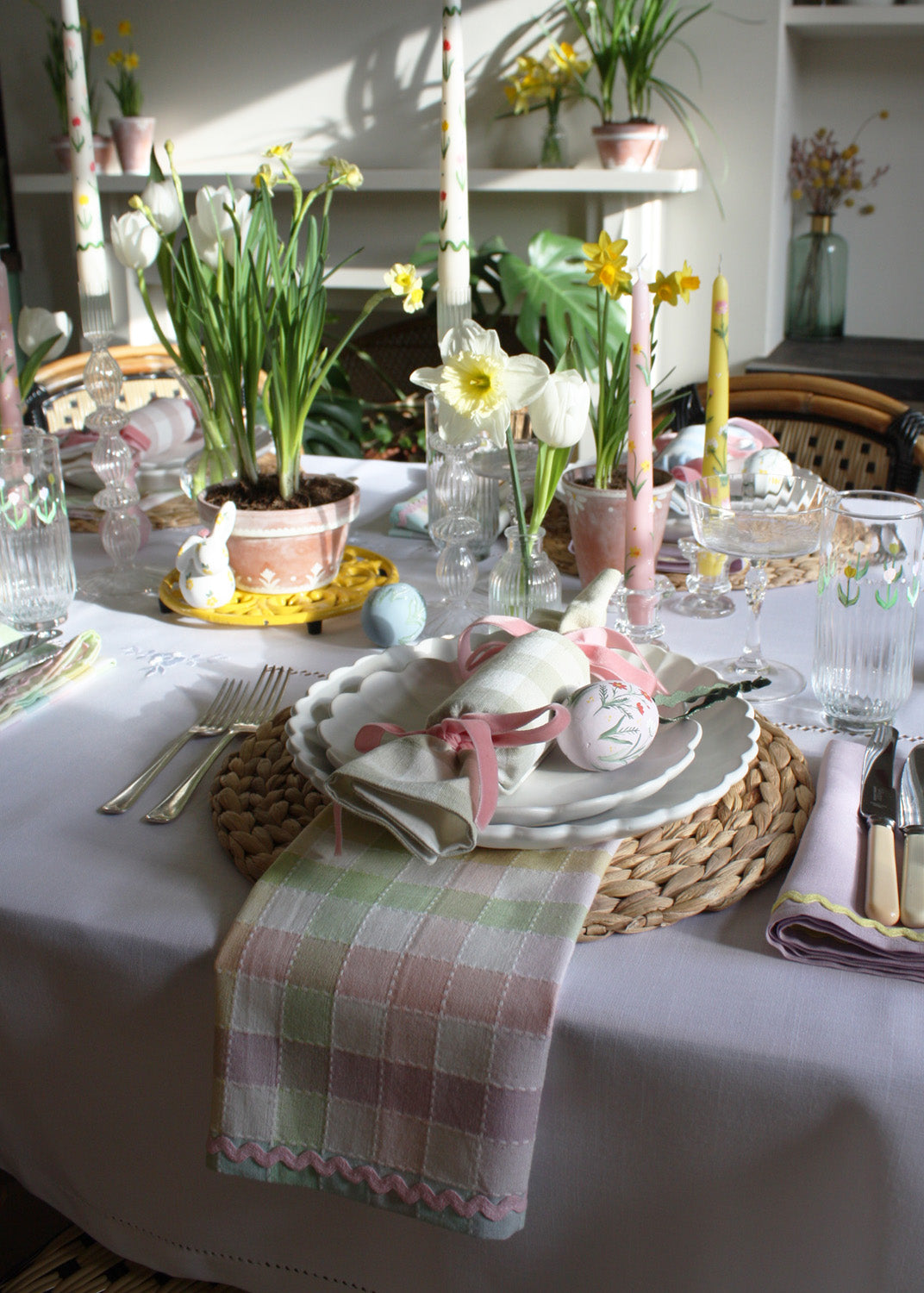 Perfect pastel & pink ric-rac napkin set of 2