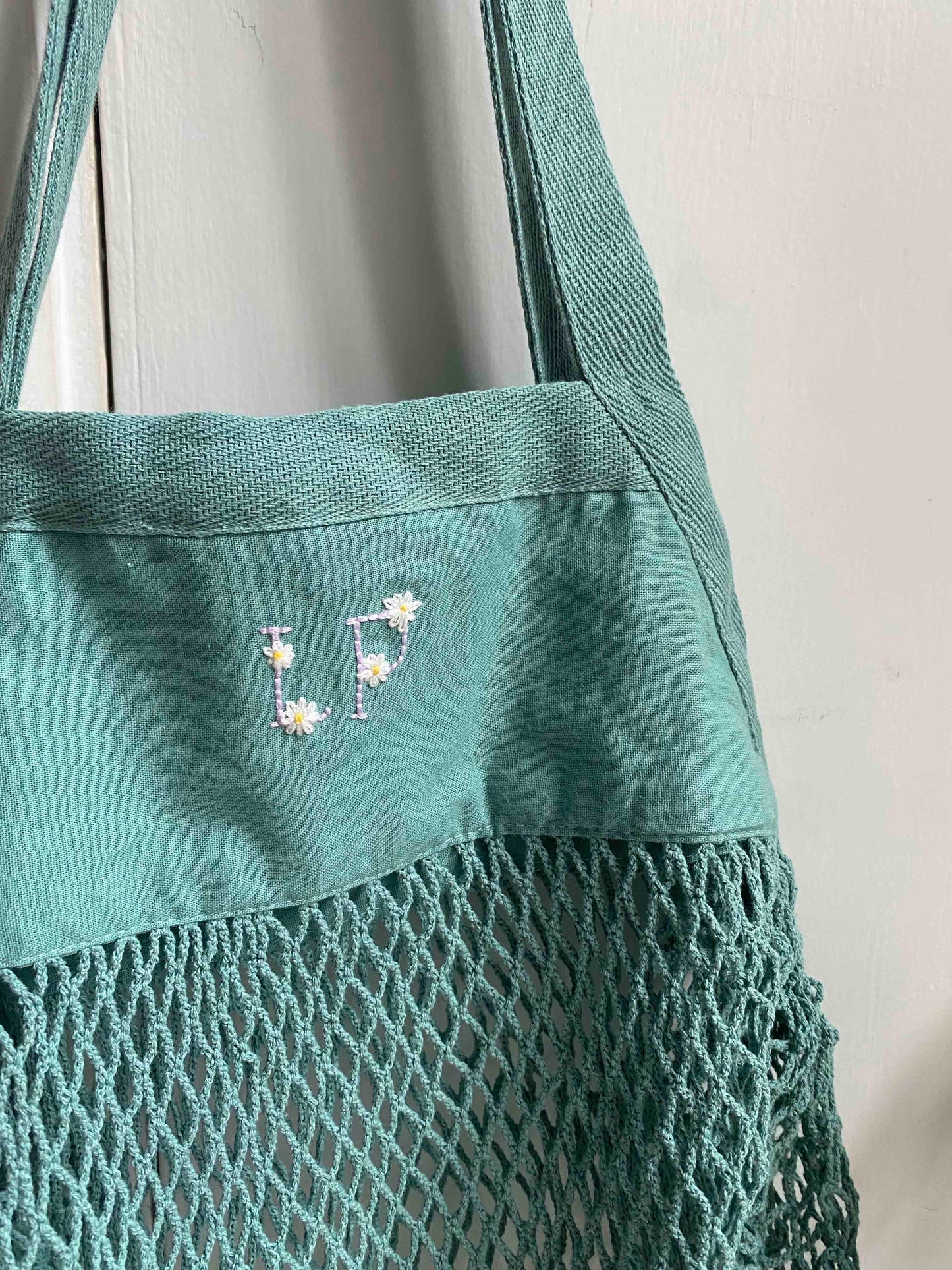 Personalised organic cotton mesh tote