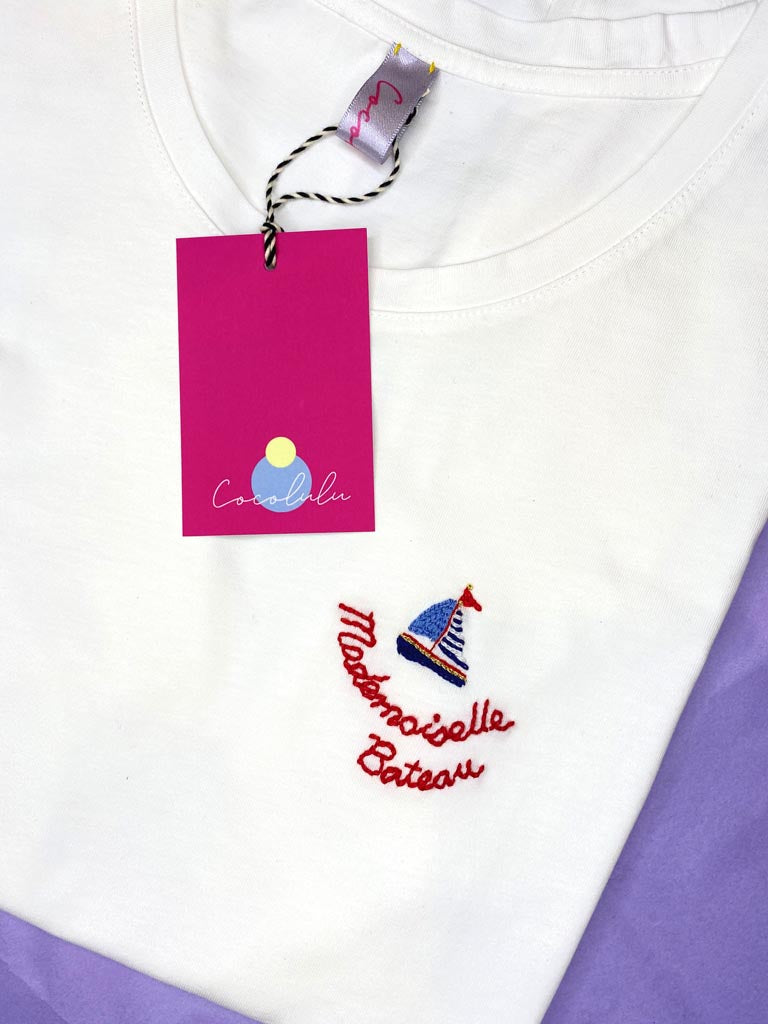 Personalised embroidered unisex organic cotton T-shirt