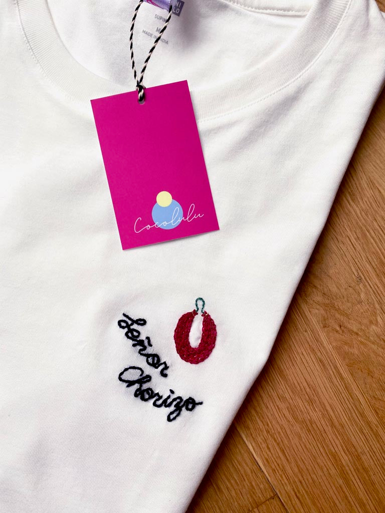Personalised embroidered unisex organic cotton T-shirt