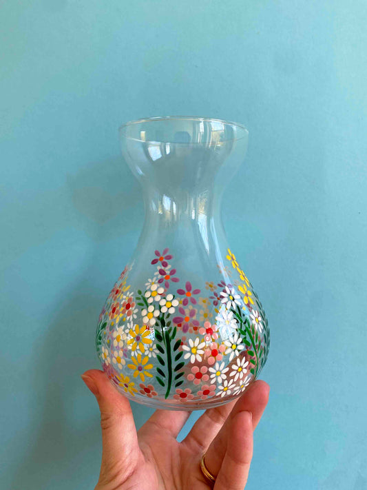 Petit vase slim vintage à fleurs sauvages