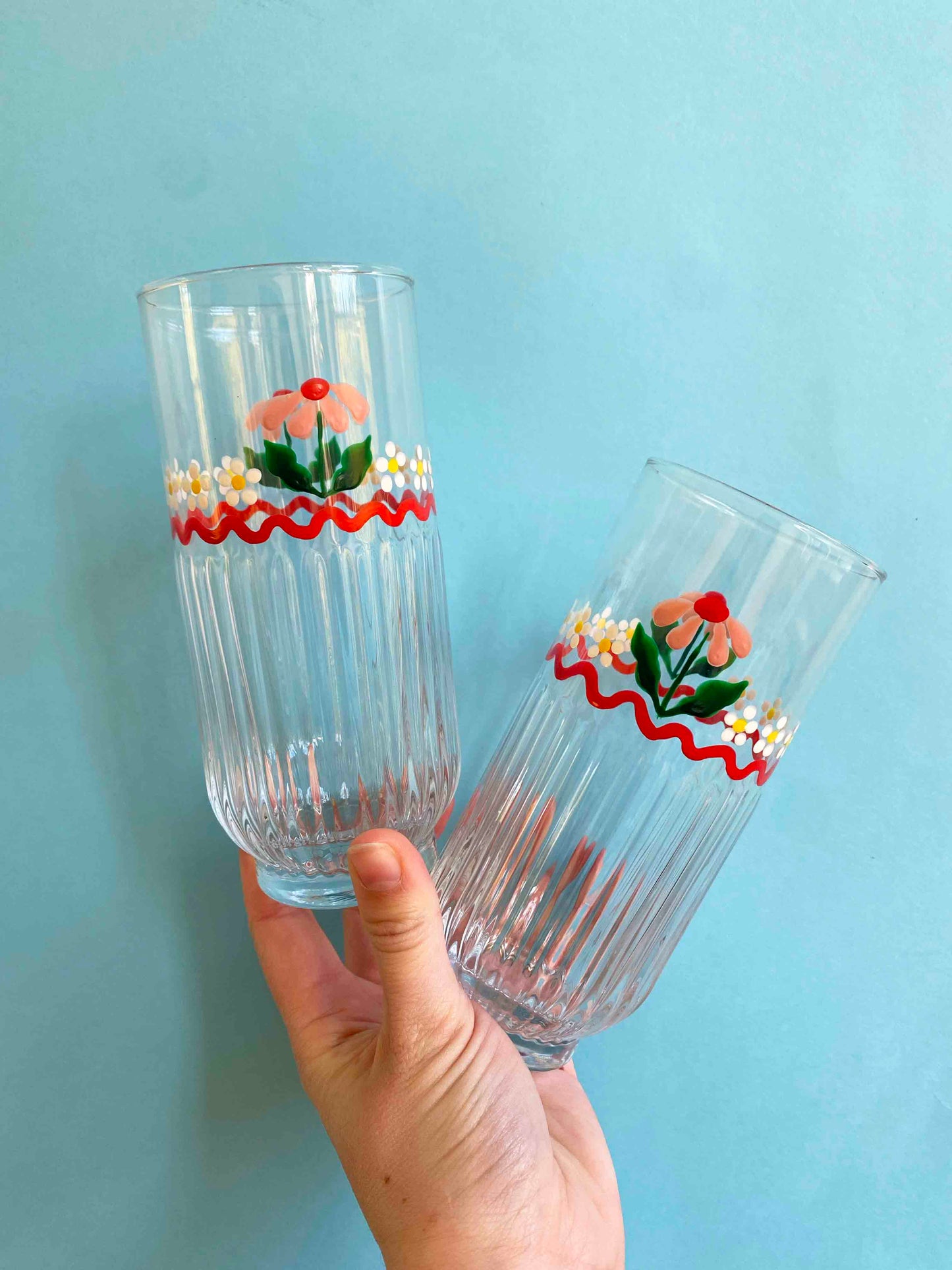 Verres highball côtelés Daisy & ric-rac lot de 2