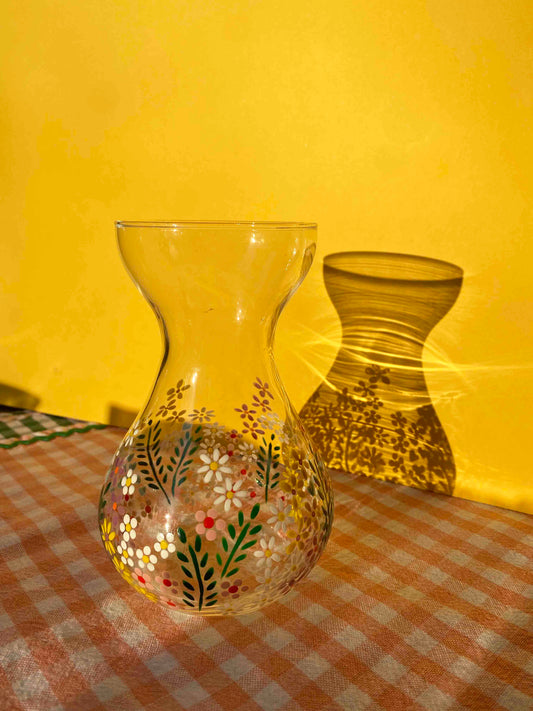 Petit vase slim vintage à fleurs sauvages